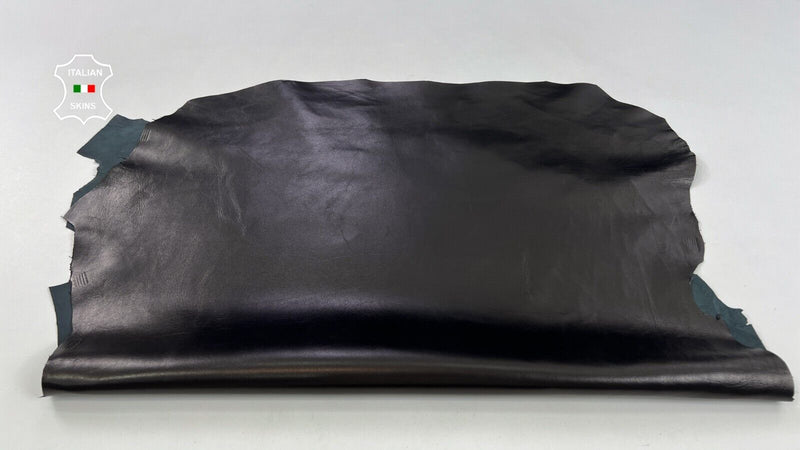 BLACK BRONZE HUE SHINY Italian Lambskin leather Bookbinding 5+sqf 0.8mm #C1800