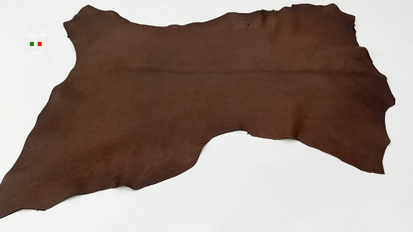 BROWN PEBBLE GRAINY ANTIQUED VEGETABLE TAN Italian Goat leather 6sqf 0.8mm #C39