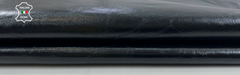 Shiny midnight blue Italian goatskin leather with crinkle finish, 3+ sq ft, 0.7mm thick, from Italianskins.