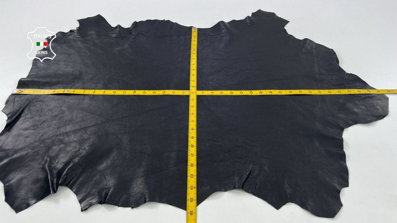 MIDNIGHT BLACK VEGETABLE TAN Soft Italian Lambskin leather hide 7sqf 0.9mm C1407