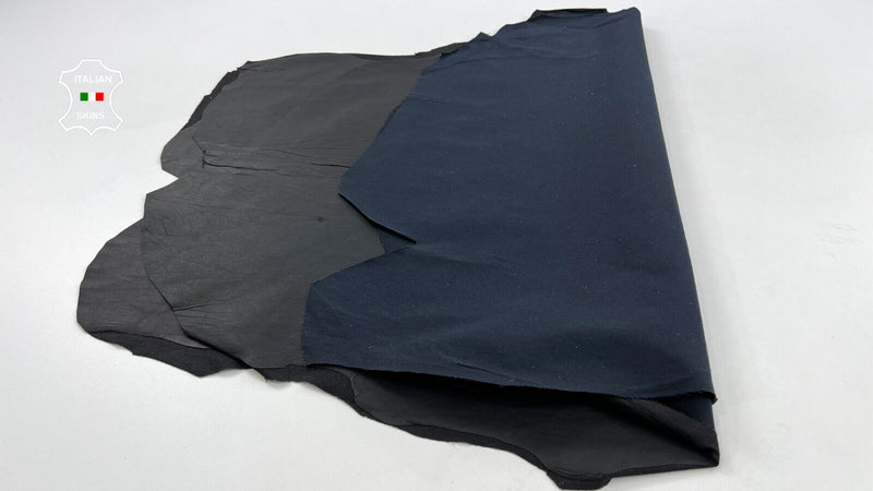 BLACK Soft Italian STRETCH Lambskin leather hides 2 skins 12+sqf 0.7mm #C1495