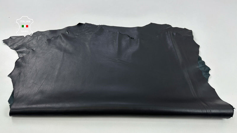 JET BLACK SMOOTH Soft Italian Lambskin Sheep leather 2 skins 10sqf 0.8mm #C2462