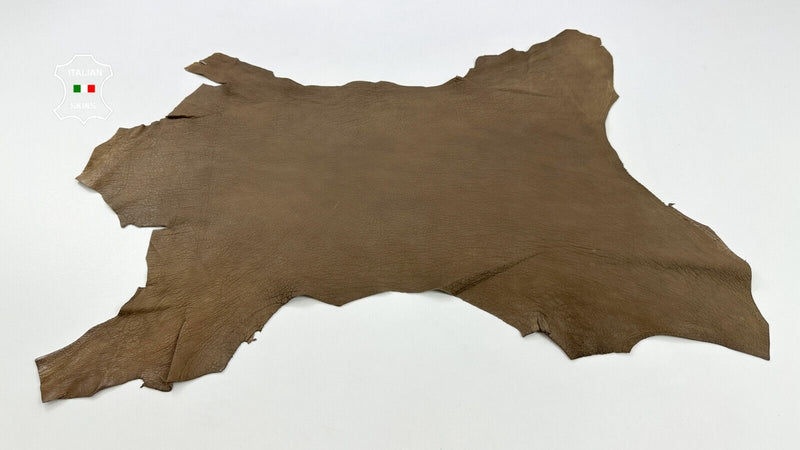 NATURAL GRAINY CAMEL BROWN Thick Soft Lambskin Sheep leather 4+sqf 1.1mm #C2354