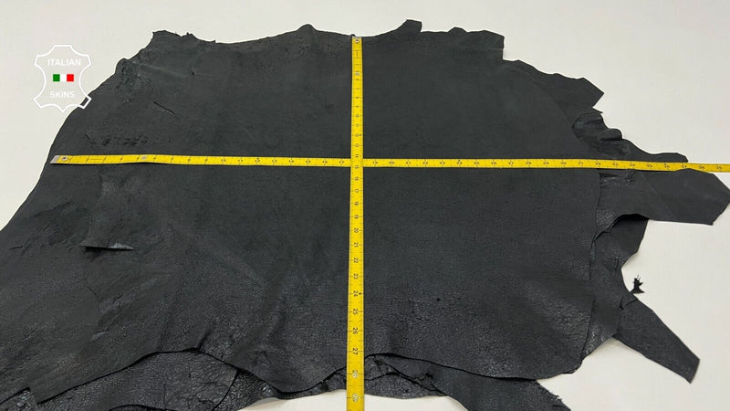 BLACK SHINY VINTAGE DOUBLE FACE CRACKLE Lamb leather 4 skins 25sqf 0.9mm #C258