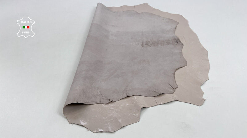 NUDE PINK CRINKLED SHINY COATED Thin Soft Italian Lamb leather 6sqf 0.6mm #C1674