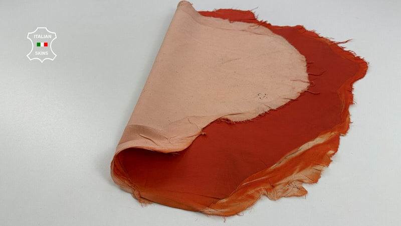 ORANGE Soft STRETCH Backed Lambskin Sheep leather hides skins 5sqf 0.7mm #C2804