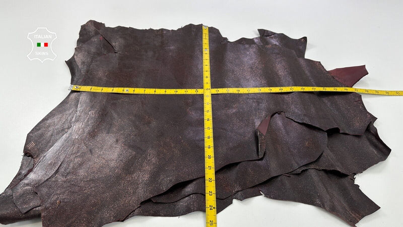 DARK BURGUNDY SHIMMER PEARLIZED COATED Goat leather 4 skins 12+sqf 0.8mm C2746