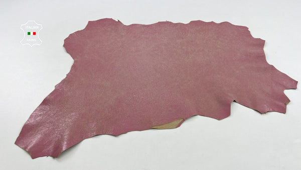 PINK CRACKED VINTAGE LOOK Italian Goatskin Goat leather hides 4sqf 0.9mm #C968