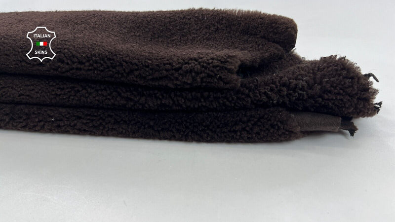 CHOCOLATE BROWN Hair On Italian sheepskin Lamb shearling fur hide 22"X31" #C1385