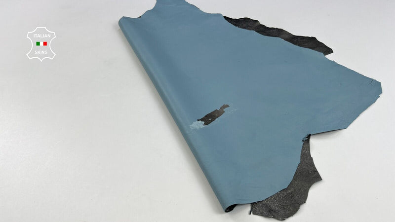 METALLIC PEWTER SMOKED ROUGH Thin Soft Italian Lamb leather 6sqf 0.6mm #C1930