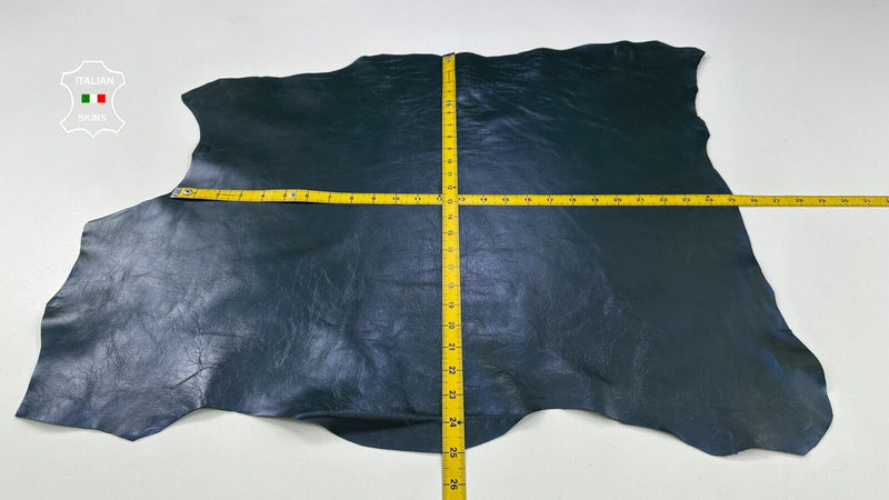PATENT PEARLIZED PETROL BLUE SHINY Italian Goatskin leather 4+sqf 0.8mm #C2243