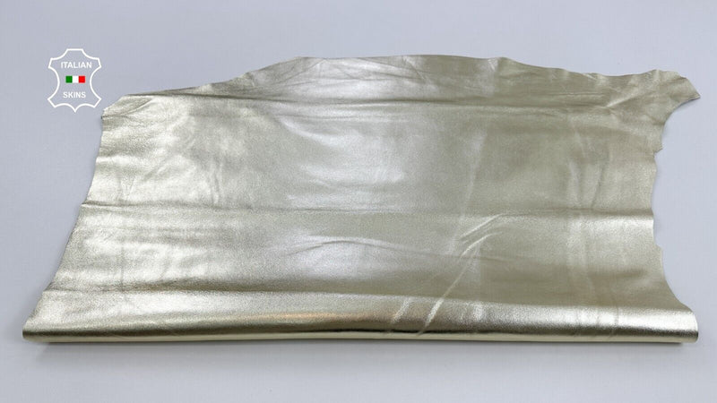 METALLIC LIGHT GOLD Soft Italian Lambskin Sheep leather hides 7sqf 1.0mm #C2485