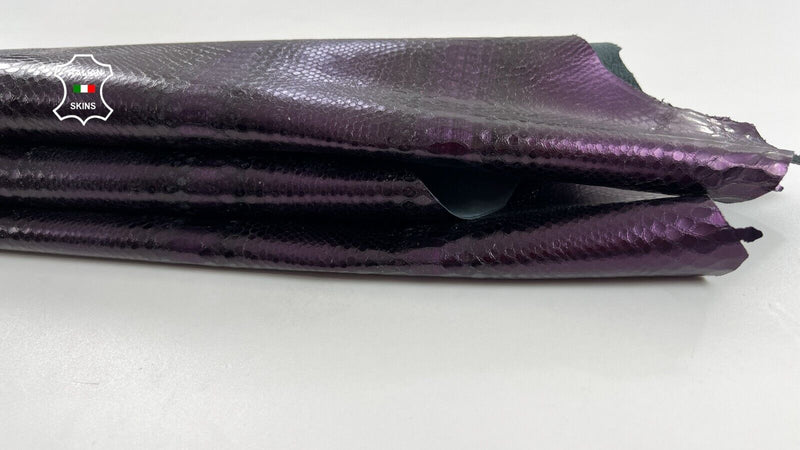 METALLIC PURPLE SNAKE PRINT ON Italian Calfskin Cow leather 9+sqf 1.0mm #C1524