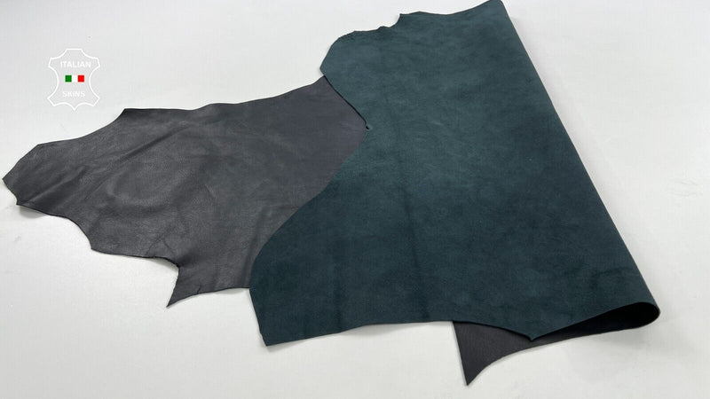 JET BLACK Thick Soft Italian Lambskin Sheep leather hides 5+sqf 1.3mm #C1508