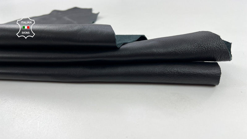 JET BLACK Thick Soft Italian Lambskin Sheep leather hides 5+sqf 1.3mm #C1508