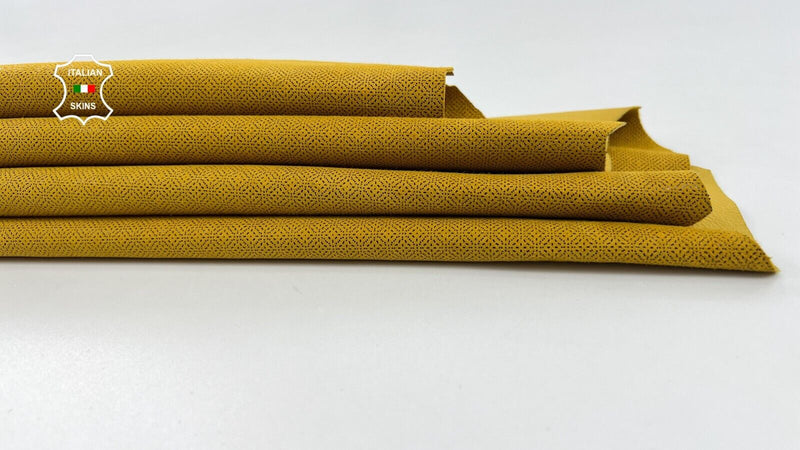 YELLOW NUBUCK EYE ATTRACTION PRINT Thin Soft Goatskin leather 5sqf 0.6mm #C1178