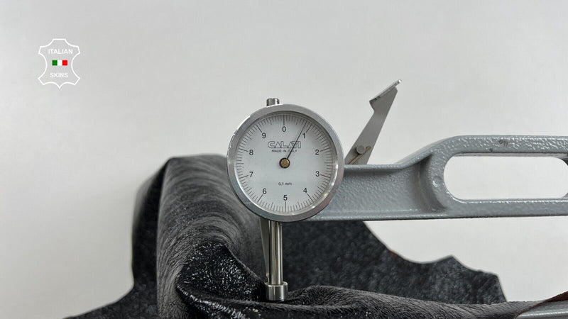 BLACK CRISPY PATENT CRACKED ON WINE SHINY Soft Goat leather 3+sqf 0.9mm #C958