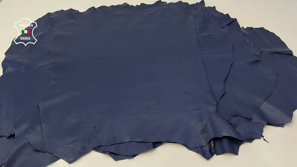 INK BLUE Soft Italian Lambskin leather hide Bookbinding 5 skins 36sqf 0.9mm #C44