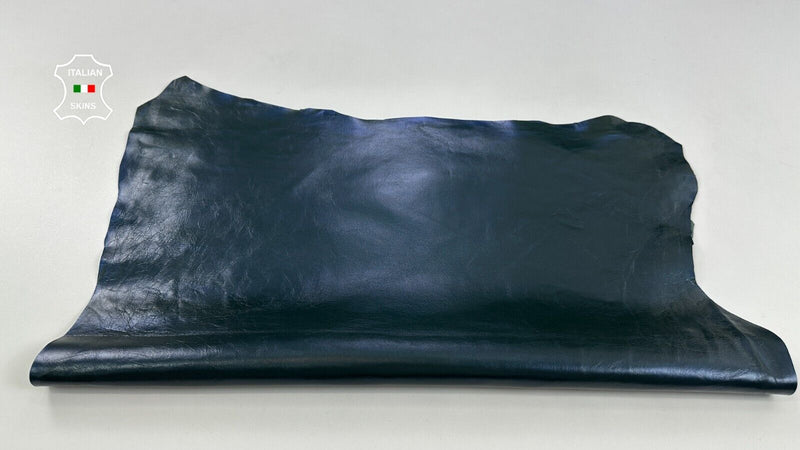 PATENT PEARLIZED PETROL BLUE SHINY Italian Goatskin leather 4+sqf 0.8mm #C2243