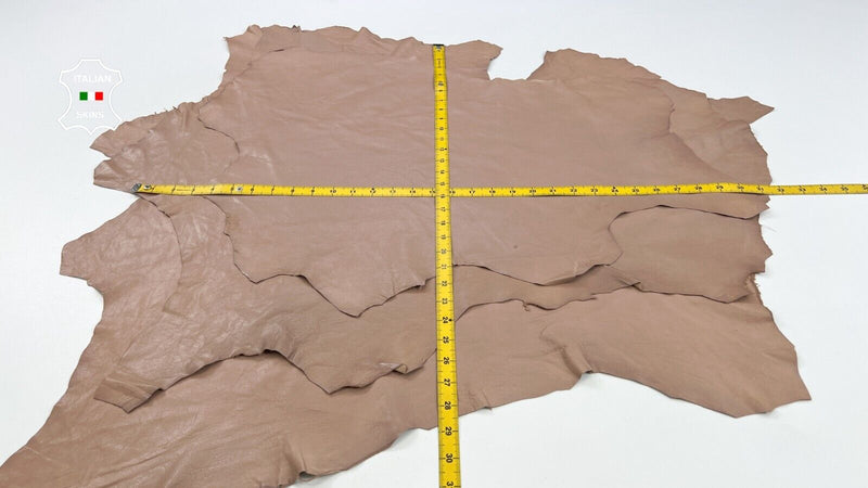 NUDE VEGETABLE TAN Thin Soft Italian Lambskin leather 3 skins 14sqf 0.6mm #C1810