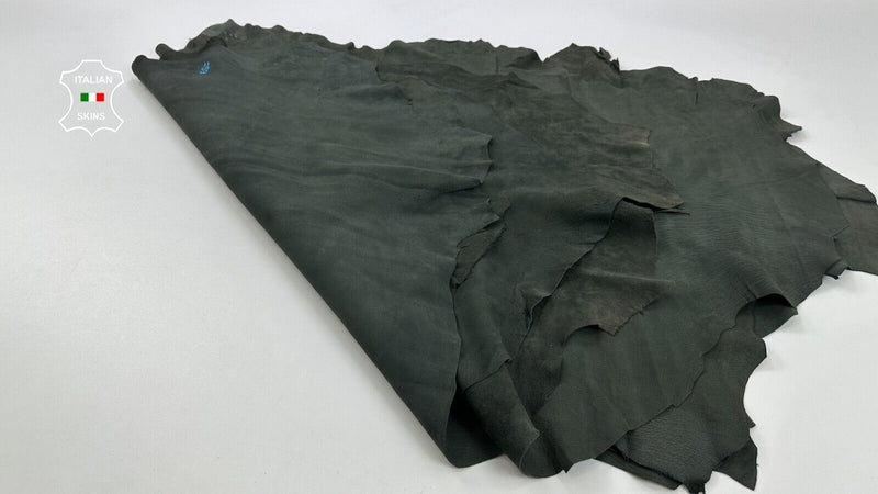 PETROL ARMY DARK GREEN NUBUCK Soft Lambskin leather 4 skins 25+sqf 0.9mm #C2368