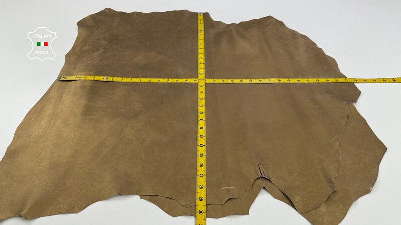 BRONZE PEARLIZED VINTAGE LOOK Thin Soft Lamb leather 2 skins 10sqf 0.6mm #C2699