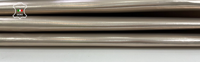 METALLIC CHAMPAGNE PLATINUM COATED Italian Goatskin leather 4+sqf 0.9mm #C1803