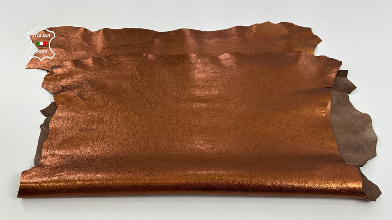 METALLIC COPPER ROUGH Soft Italian Goatskin leather  3 skins 15+sqf 0.9mm C2893