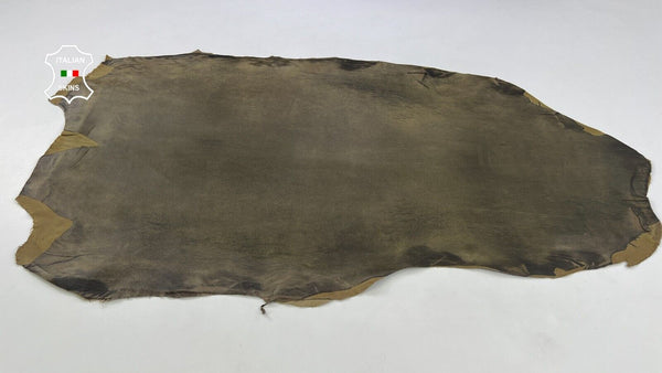 KHAKI ARMY GREEN Stretch VINTAGE LOOK Lambskin Sheep leather  6sqf 0.7mm #C1746