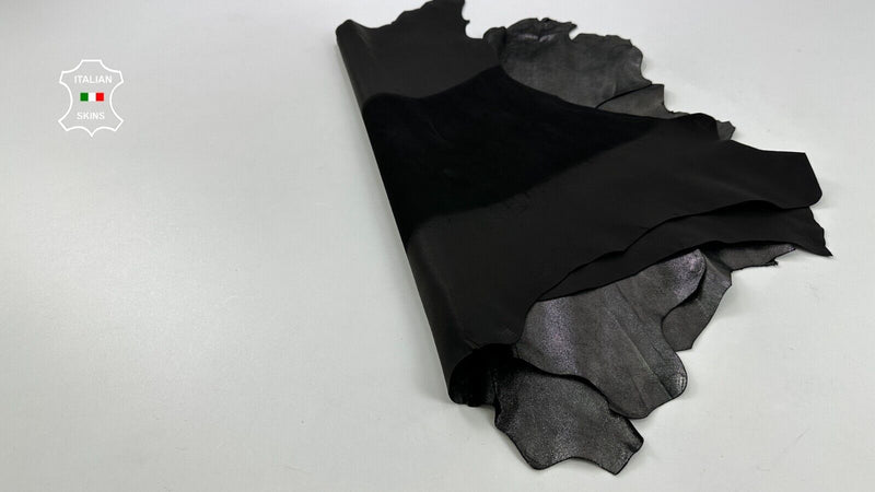 GUNMETAL LAME SHIMMER PRINT Soft Goatskin leather hides 2 skins 8sqf 1.0mm C2556