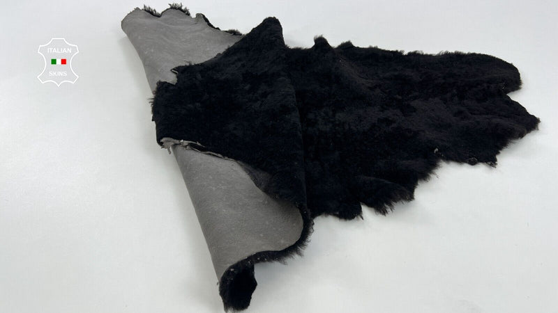 VERY DARK BROWN TOSCANA Hair On Italian sheepskin shearling fur 23"X35" C1384