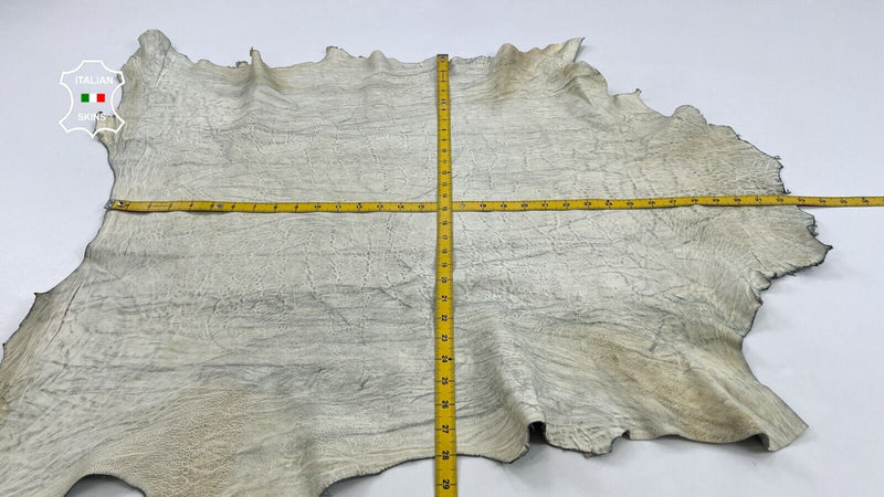 DIRTY IVORY GRAINY VINTAGE LOOK Thick Soft Italian Lamb leather 6sqf 1.1mm C1048
