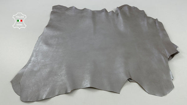 PEARLIZED SILVER ECRU ROUGH Italian Goatskin leather 2 skins 8sqf 0.8mm #C2463