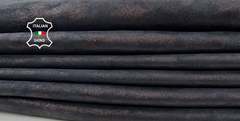 Raisin pearliased distressed vintage goat leather hide by ITALIANSKINS, rough texture, 7 skins, 40sqf, 1.1mm thickness for leathercrafts.