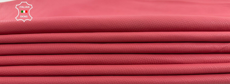 BLUSH PINK EPSOM TEXTURED PRINT ON Thin Lamb leather 2 skins 15+sqf 0.6mm #C2596