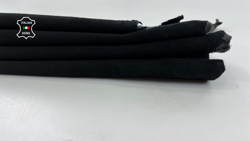 BLACK NUBUCK BACKED WITH COTTON Thick Italian Lambskin leather 5+sqf 1.1mm C1461