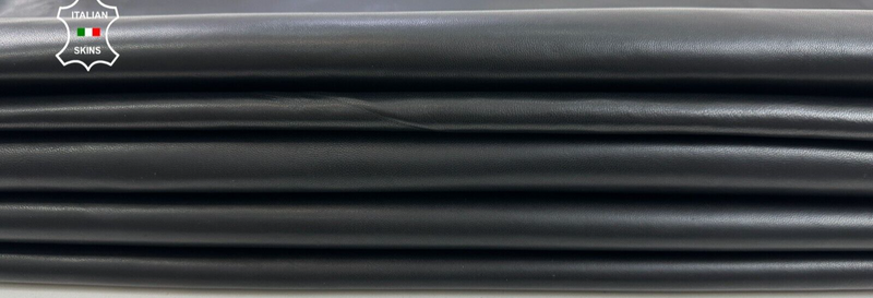 JET BLACK SMOOTH Soft Italian Lambskin Sheep leather 2 skins 10sqf 0.8mm #C2462