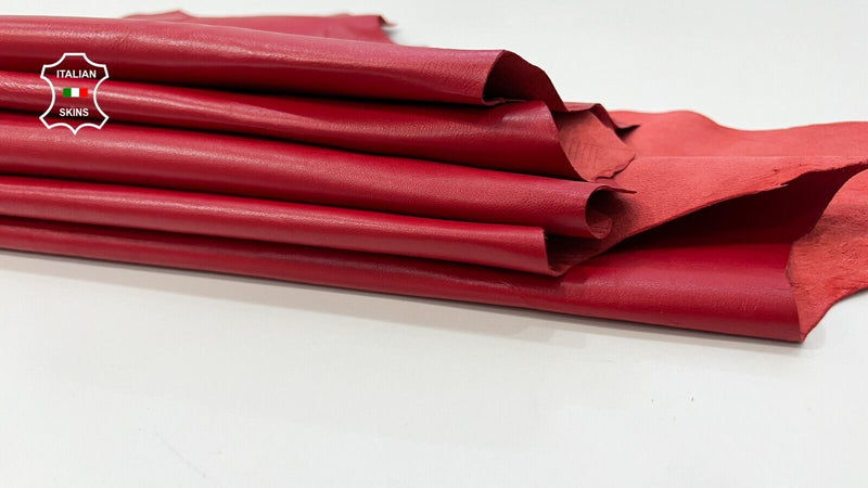 SCARLET RED Thin Soft Lamb leather hides Bookbinding 2 skins 10+sqf 0.6mm #B9979