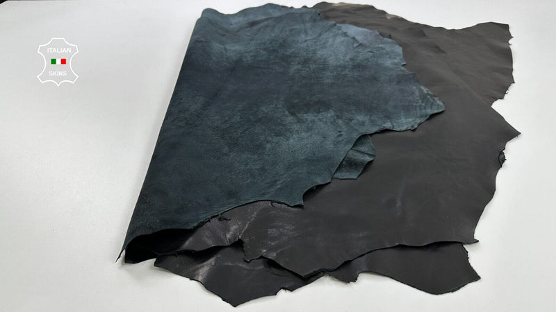 BKACK VEGETABLE TAN Soft Italian Lambskin leather hide 2 skins 18sqf 1.0mm C2350