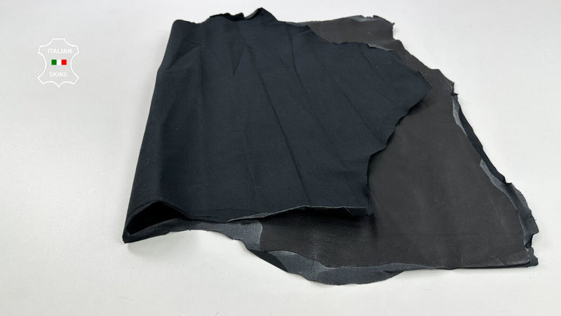 BLACK Soft Italian STRETCH Backed Lambskin leather hides skins 6sqf 0.7mm #C2478