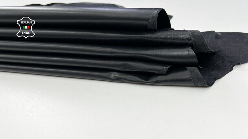 BLACK Thick Soft Italian STRETCH Lambskin leather 2 skins 11+sqf 1.3mm C1886
