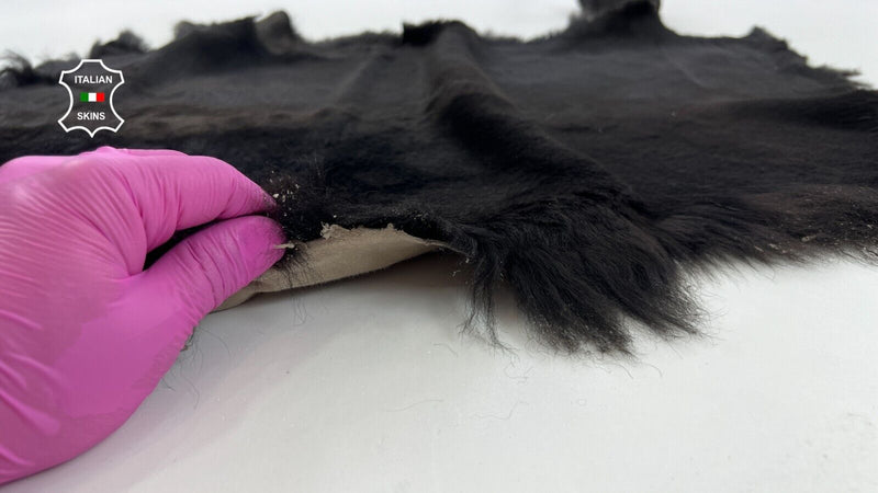DARK BROWN SHORT Hair On Italian sheepskin Lamb shearling fur hide 19"X30" C1383