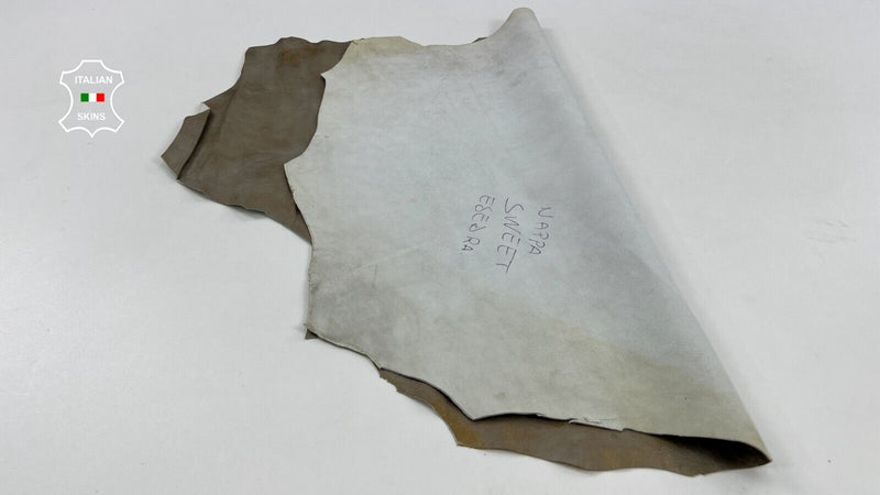 METALLIC PEWTER DISTRESSED Soft Italian Goatskin leather hide 4+sqf 0.8mm #C1655