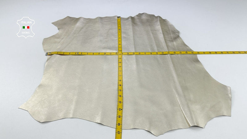METALLIC LIGHT GOLD SMOOTH Thick Italian Metis Lambskin leather 5sqf 1.1mm C2331