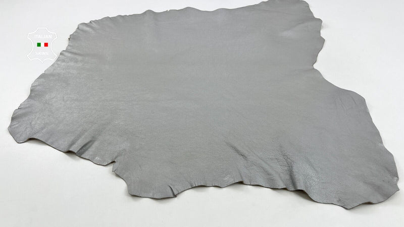 SILVER PEARLIZED ROUGH Thick Itaklian Goatskin leather hides 7sqf 1.2mm #C1072