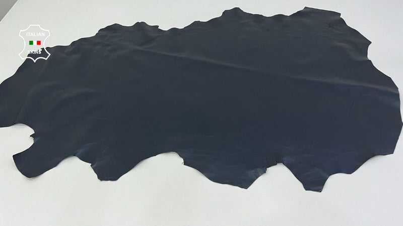 DARK NAVY BLUE SEMI GLOSS Italian Lambskin leather Bookbinding 10sqf 0.8mm B9816