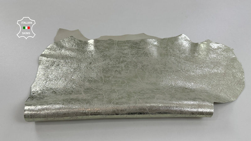 METALLIC LIGHT GOLD CRACKED DISTRESSED VINTAGE Goat leather 2+sqf 1.2mm C2616