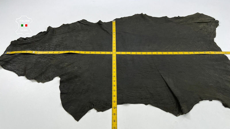 DARK OLIVE GREEN NUBUCK VERY VINTAGE LOOK Soft Lamb leather 7+sqf 0.7mm #C1490