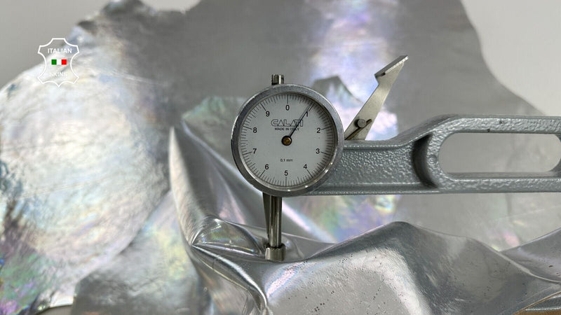 METALLIC HOLOGRAPHIC SILVER CRINKLED Goatskin leather 2 skins 9+sqf 1.0mm #C2925