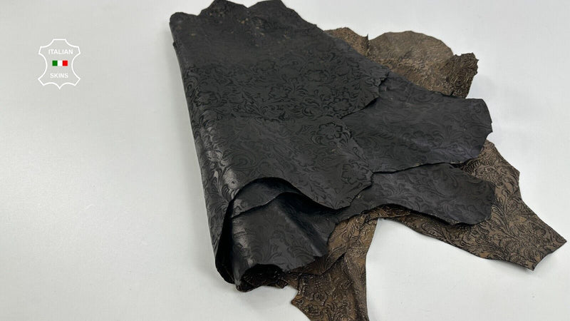 BRONZE PAISLEY PRINT PEARLIZED Italian Goat leather 5 skins 20sqf 0.7mm #C2622